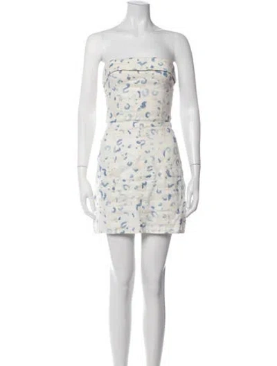 Pre-owned Reformation Linen Mini Dress In Neutrals