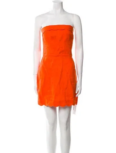 Pre-owned Reformation Linen Mini Dress In Orange