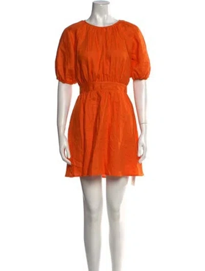 Pre-owned Reformation Linen Mini Dress In Orange