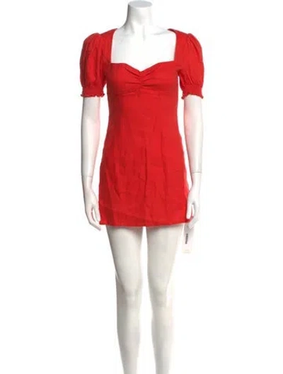 Pre-owned Reformation Linen Mini Dress In Orange