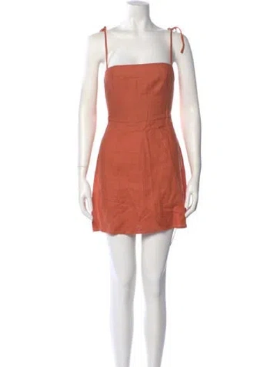Pre-owned Reformation Linen Mini Dress In Orange