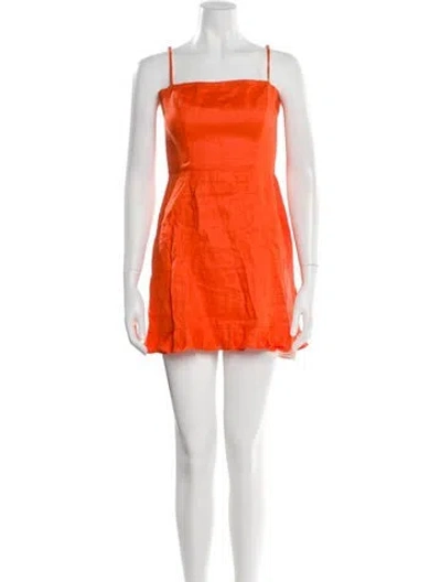 Pre-owned Reformation Linen Mini Dress In Orange