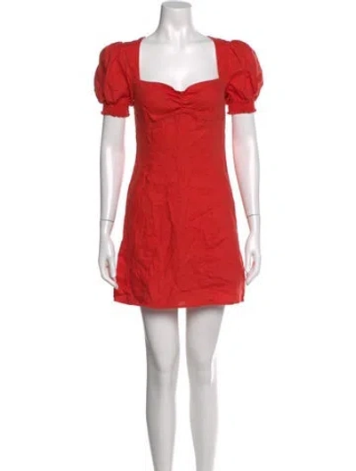 Pre-owned Reformation Linen Mini Dress In Orange