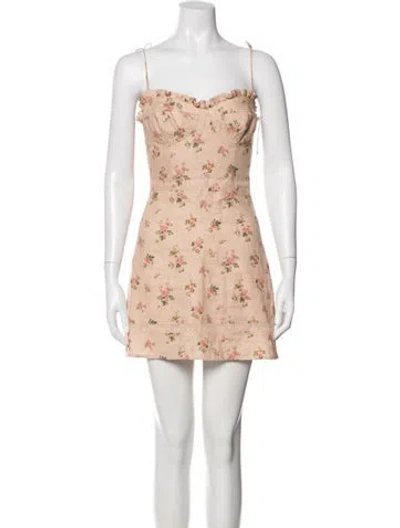 Pre-owned Reformation Linen Mini Dress In Orange