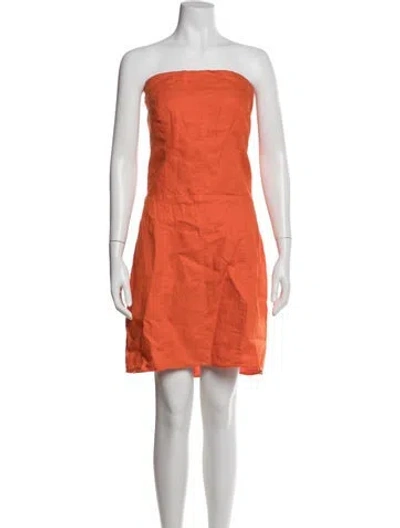 Pre-owned Reformation Linen Mini Dress In Orange