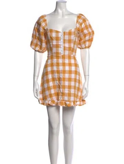 Pre-owned Reformation Linen Mini Dress In Orange