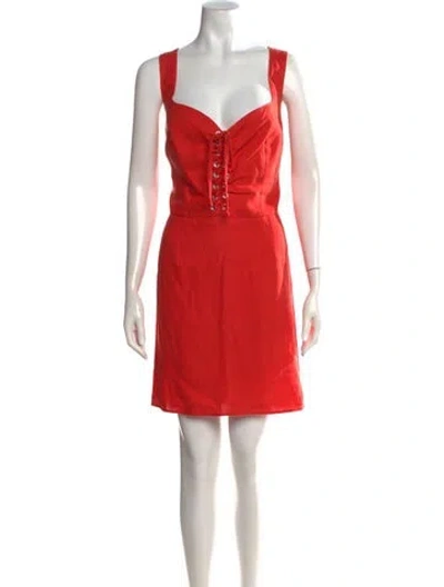 Pre-owned Reformation Linen Mini Dress In Orange