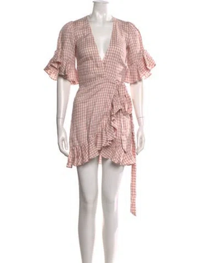 Pre-owned Reformation Linen Mini Dress In Pink