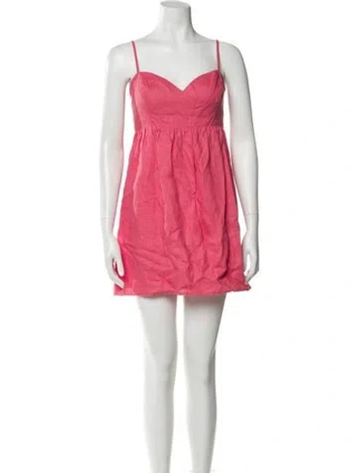 Pre-owned Reformation Linen Mini Dress In Pink