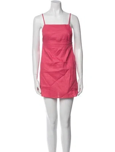 Pre-owned Reformation Linen Mini Dress In Pink