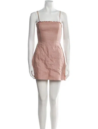 Pre-owned Reformation Linen Mini Dress In Pink