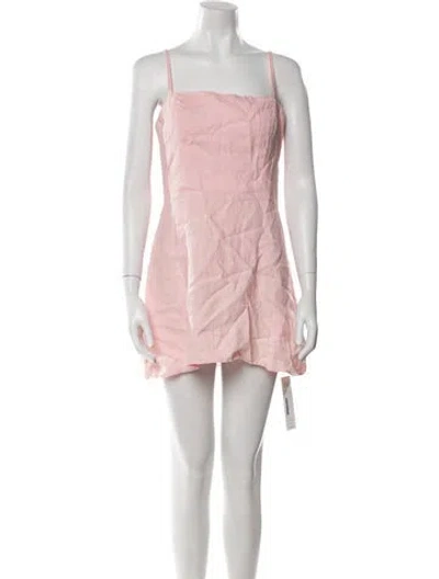 Pre-owned Reformation Linen Mini Dress In Pink