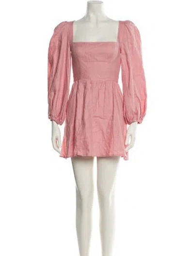 Pre-owned Reformation Linen Mini Dress In Pink