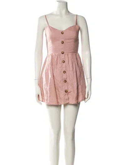 Pre-owned Reformation Linen Mini Dress In Pink