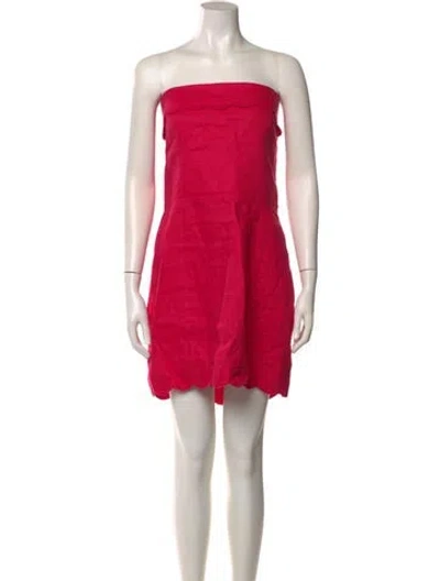 Pre-owned Reformation Linen Mini Dress In Pink