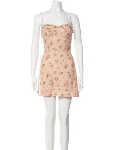 Pre-owned Reformation Linen Mini Dress In Pink