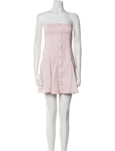 Pre-owned Reformation Linen Mini Dress In Pink