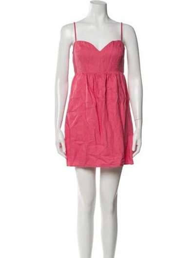 Pre-owned Reformation Linen Mini Dress In Pink