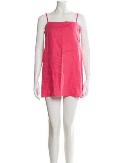 Pre-owned Reformation Linen Mini Dress In Pink
