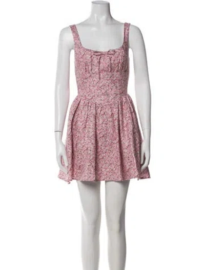 Pre-owned Reformation Linen Mini Dress In Pink