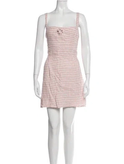Pre-owned Reformation Linen Mini Dress In Pink