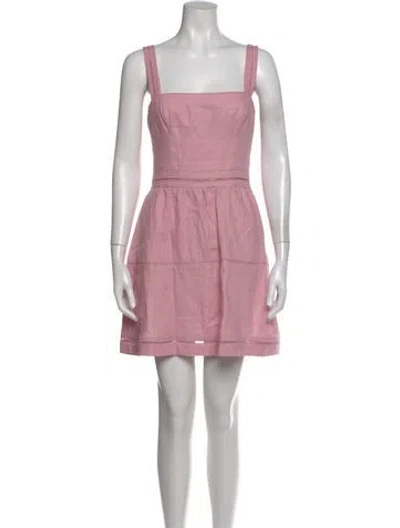 Pre-owned Reformation Linen Mini Dress In Pink