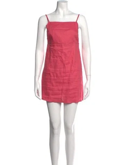 Pre-owned Reformation Linen Mini Dress In Pink