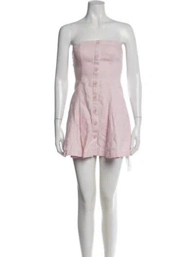 Pre-owned Reformation Linen Mini Dress In Pink