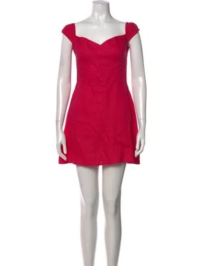 Pre-owned Reformation Linen Mini Dress In Pink