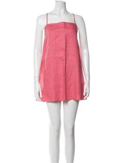Pre-owned Reformation Linen Mini Dress In Pink