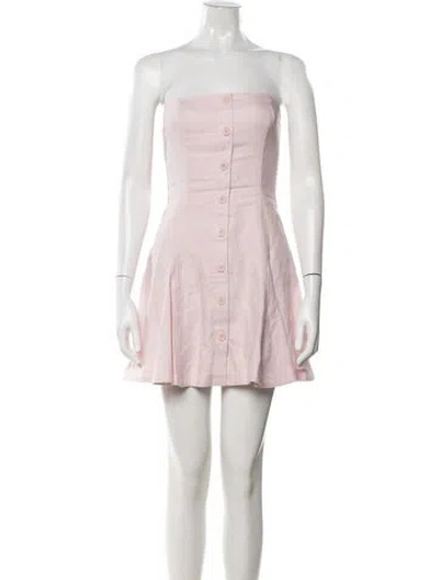Pre-owned Reformation Linen Mini Dress In Pink