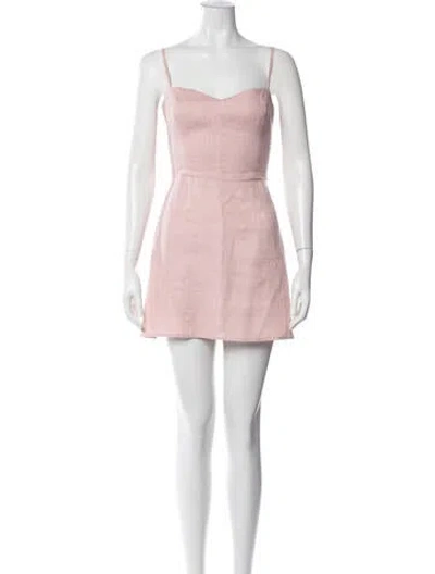 Pre-owned Reformation Linen Mini Dress In Pink