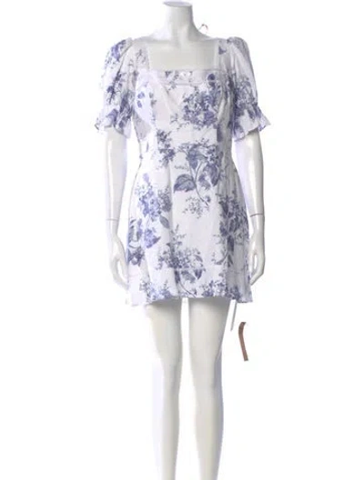 Pre-owned Reformation Linen Mini Dress In Purple