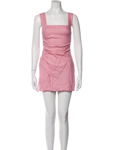 Pre-owned Reformation Linen Mini Dress In Purple