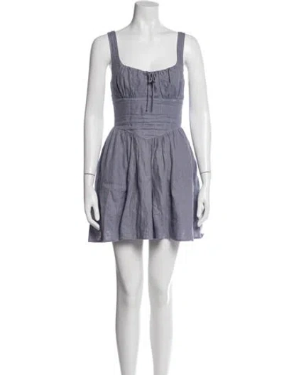 Pre-owned Reformation Linen Mini Dress In Purple