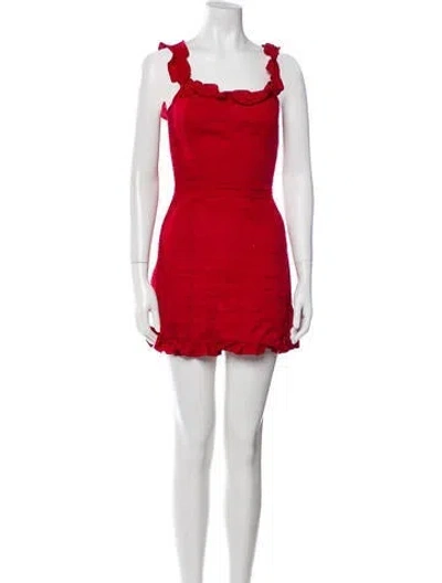 Pre-owned Reformation Linen Mini Dress In Red