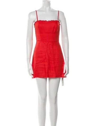 Pre-owned Reformation Linen Mini Dress In Red