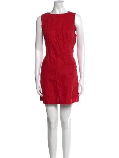 Pre-owned Reformation Linen Mini Dress In Red
