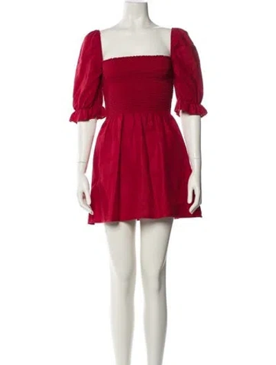 Pre-owned Reformation Linen Mini Dress In Red