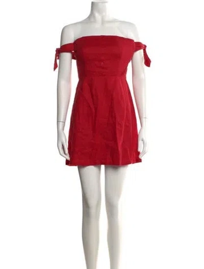 Pre-owned Reformation Linen Mini Dress In Red