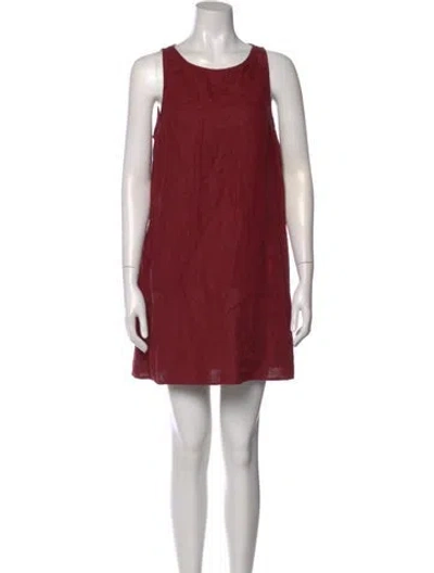 Pre-owned Reformation Linen Mini Dress In Red