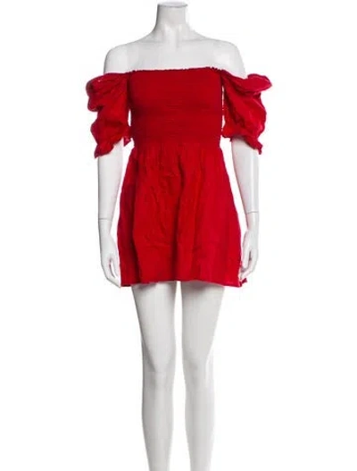 Pre-owned Reformation Linen Mini Dress In Red