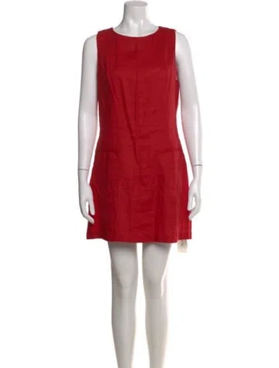 Pre-owned Reformation Linen Mini Dress In Red