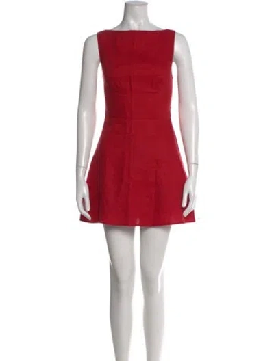 Pre-owned Reformation Linen Mini Dress In Red