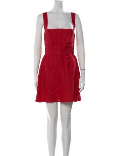 Pre-owned Reformation Linen Mini Dress In Red