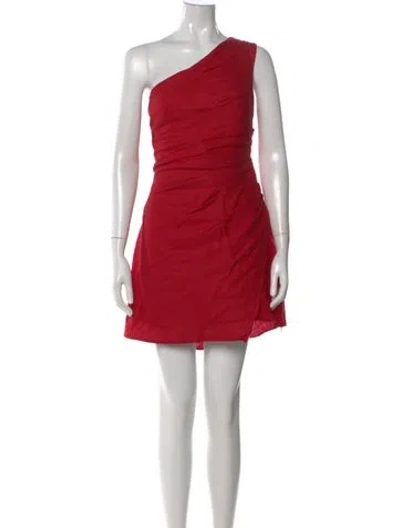 Pre-owned Reformation Linen Mini Dress In Red