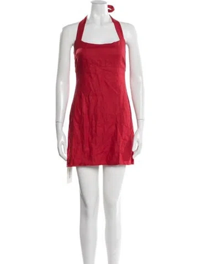 Pre-owned Reformation Linen Mini Dress In Red