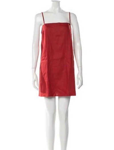 Pre-owned Reformation Linen Mini Dress In Red