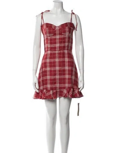 Pre-owned Reformation Linen Mini Dress In Red
