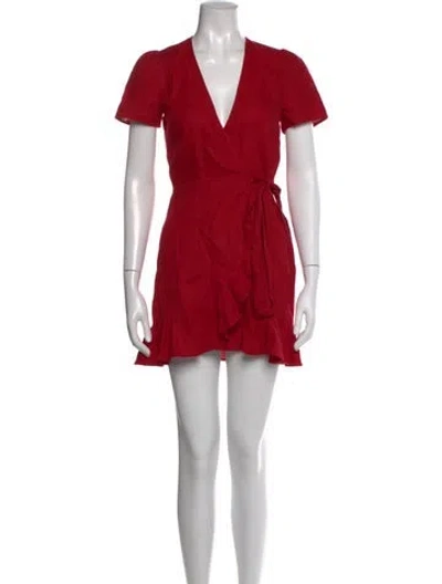 Pre-owned Reformation Linen Mini Dress In Red